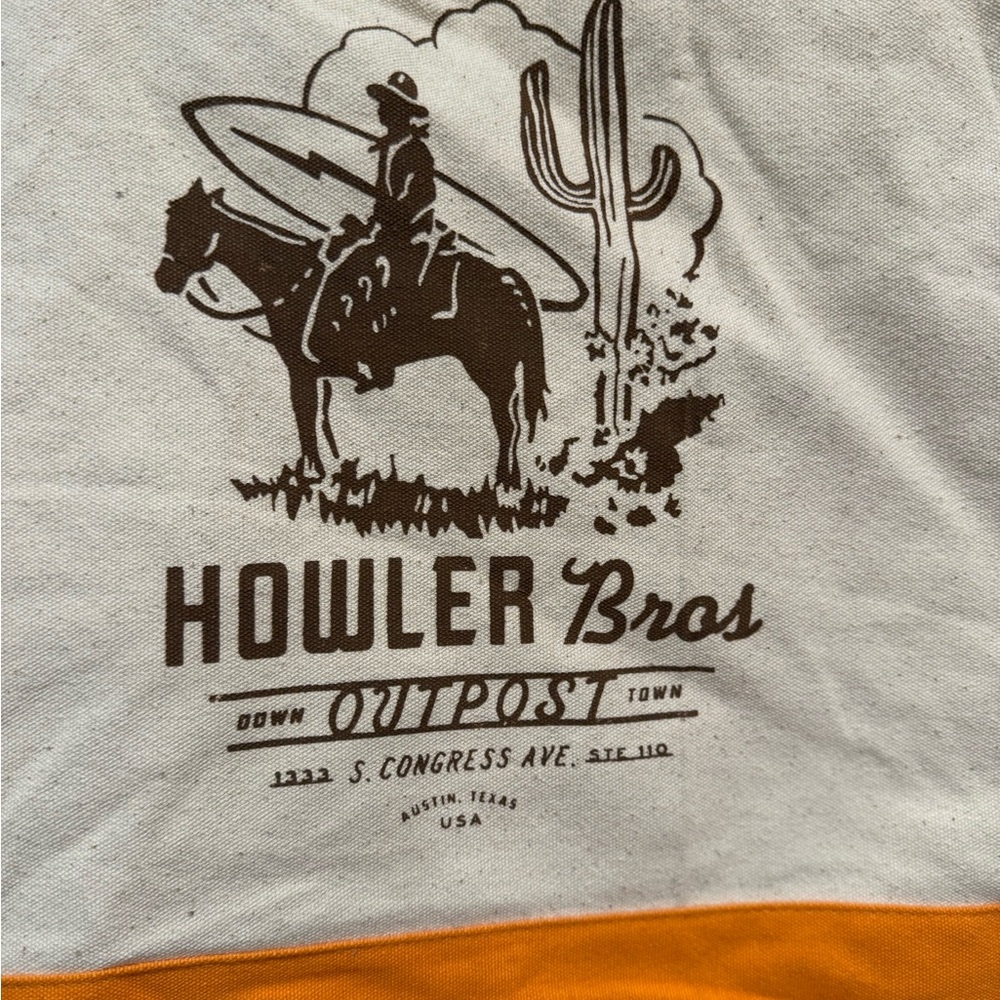 Howler brother bros orange canvas tote bag - Picture 2 of 5